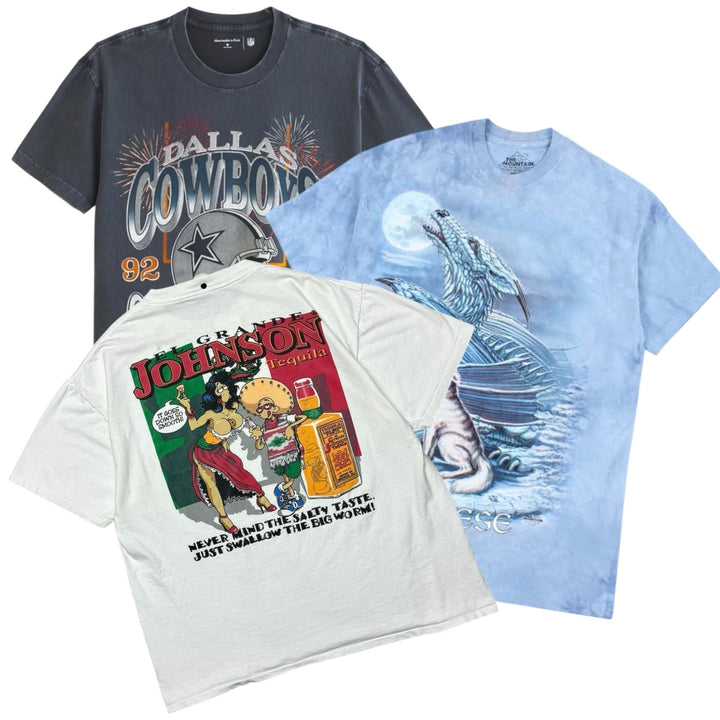 50X CAMISETAS GRÁFICAS VARIADAS