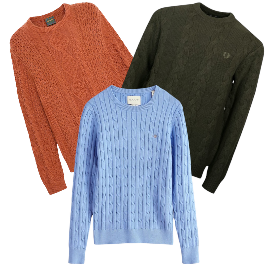 30x BRANDED CABLE KNIT JUMPERS