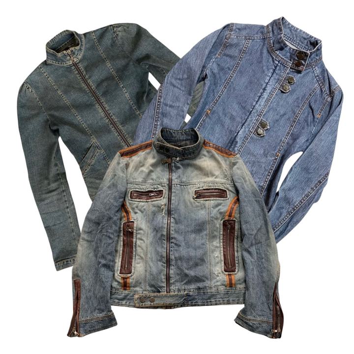 25x Y2K DENIM MOTORBIKE JACKETS