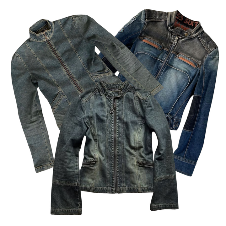 25x Y2K DENIM MOTORBIKE JACKETS