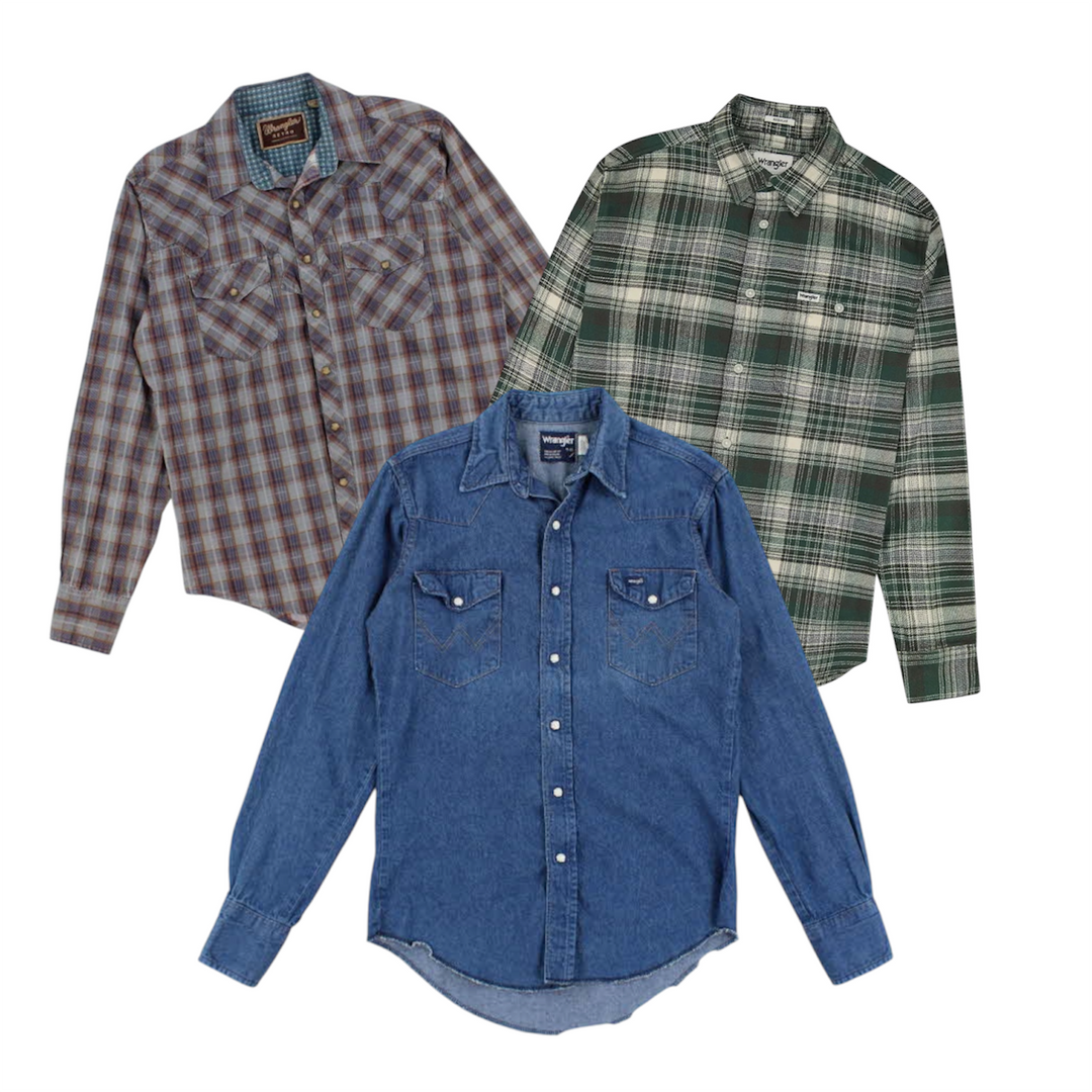 50x Wrangler Shirts Vintage Wholesale Bundle