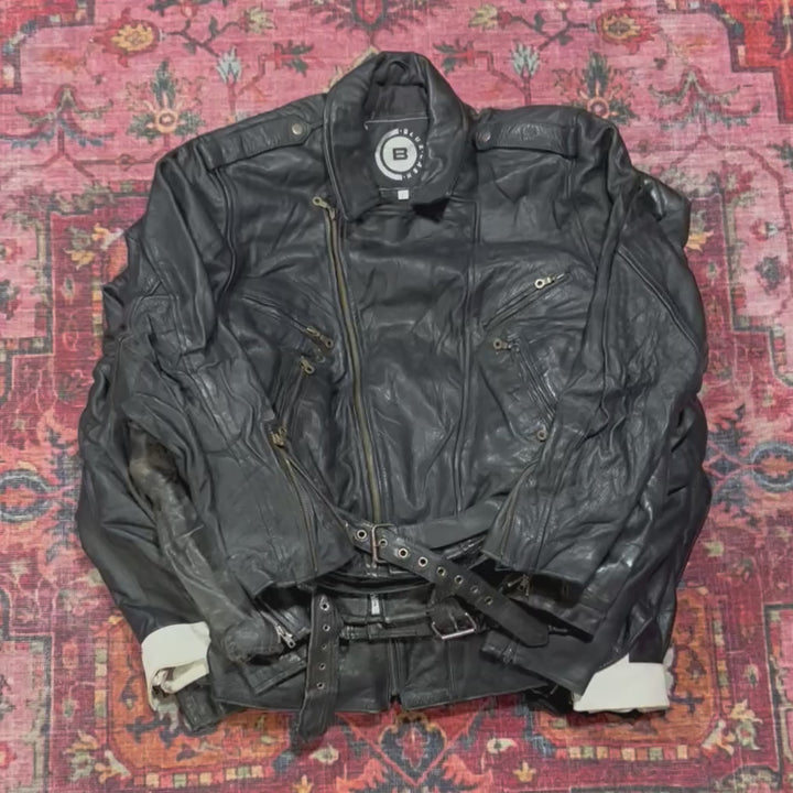 10x CHAQUETAS DE MOTO DE PIEL AUTÉNTICA