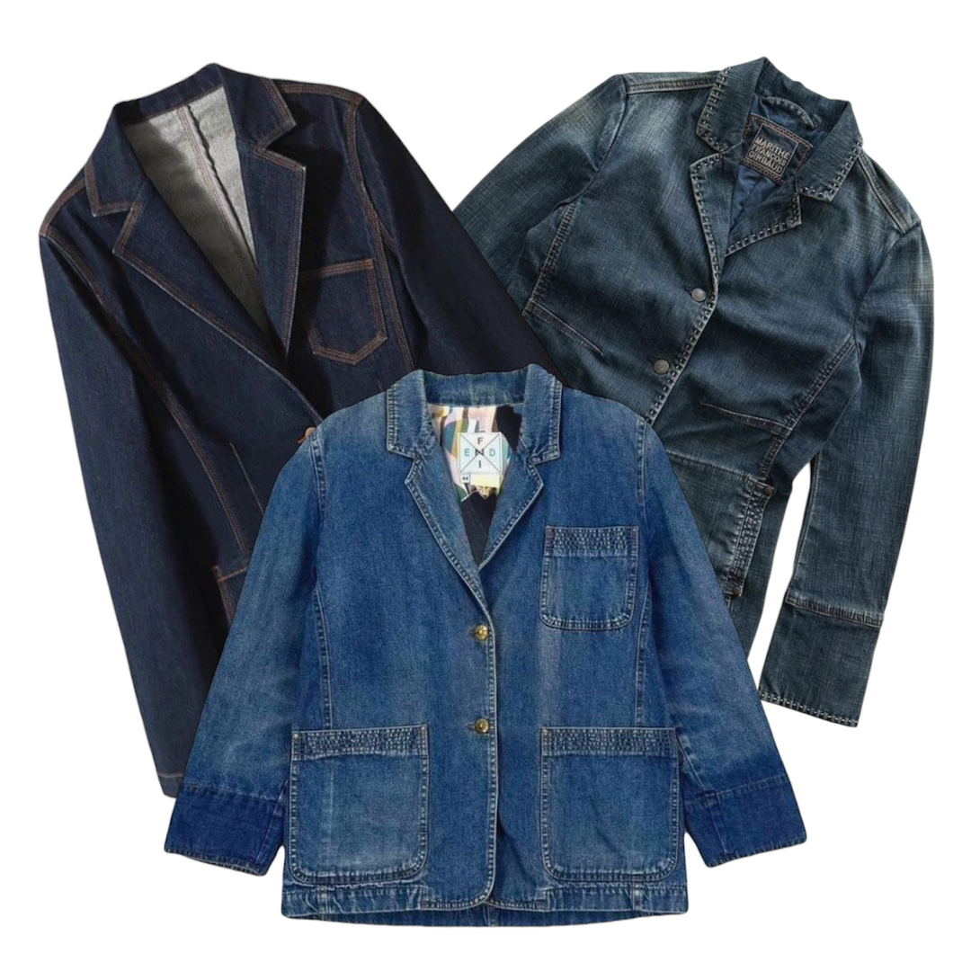 25 vintage y2k denim blazer wholesale bundle