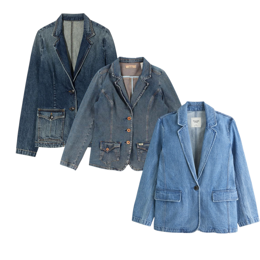 25 denim blazer vintage wholesale bundle