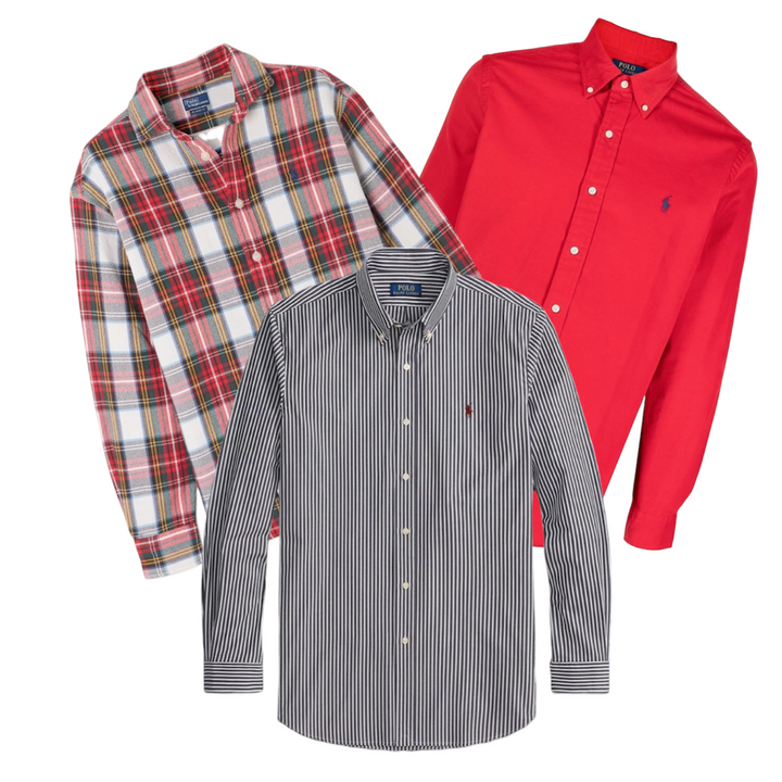 50 mens lonsleeve ralph lauren polo shirts vintage wholesale bundle 