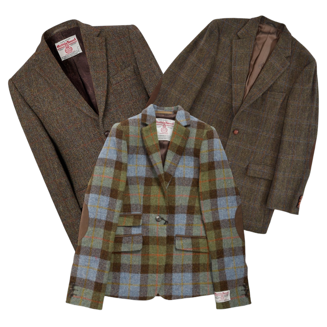 20 mens Harris tweed blazers vintage wholesale bundle
