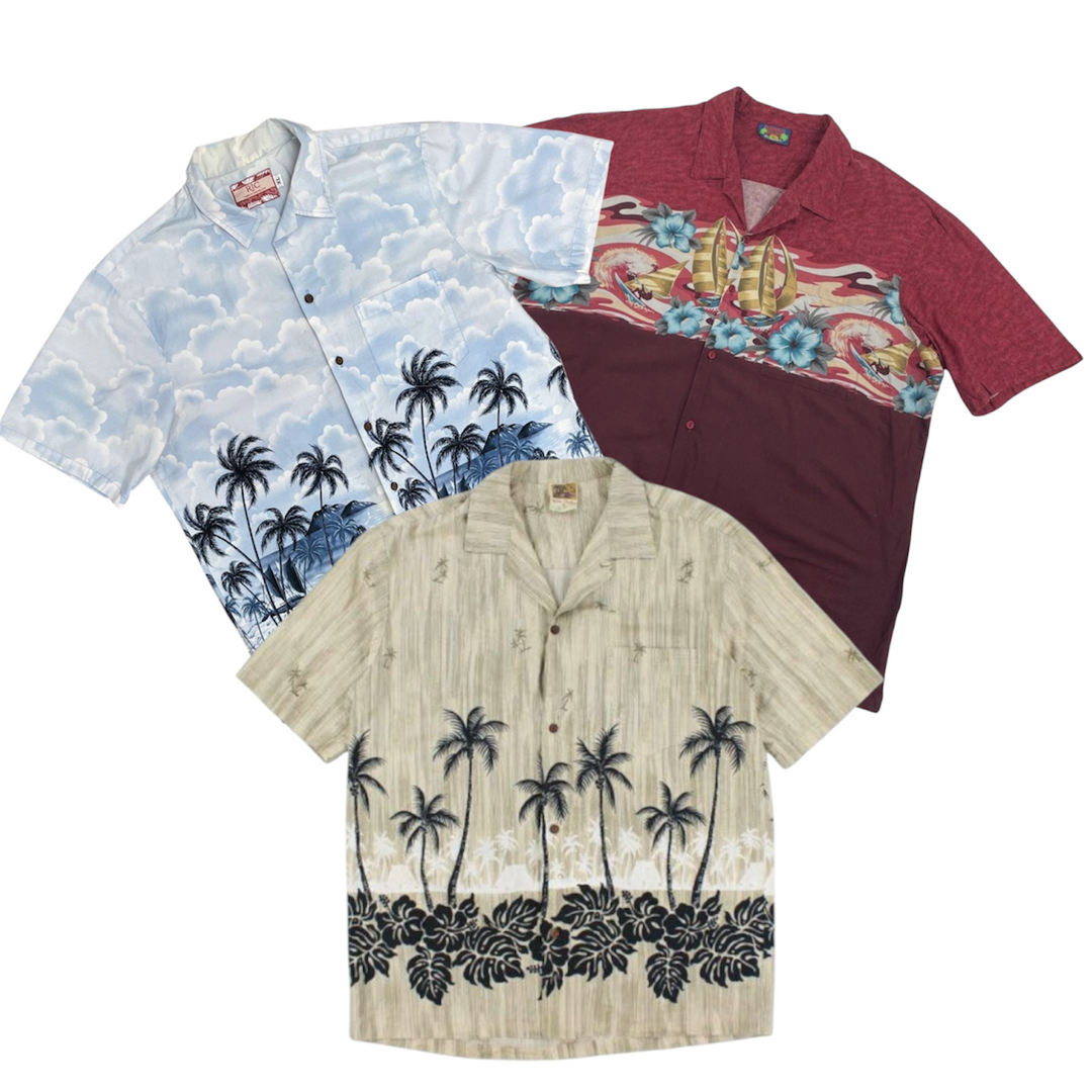 50 Hawaiian shirts vintage wholesale bundle 