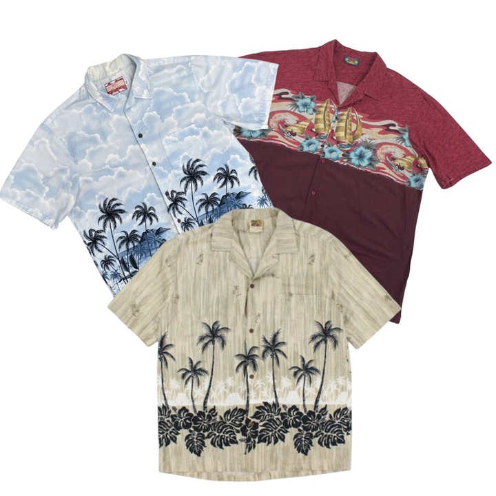 50 Hawaiian shirts vintage wholesale bundle 