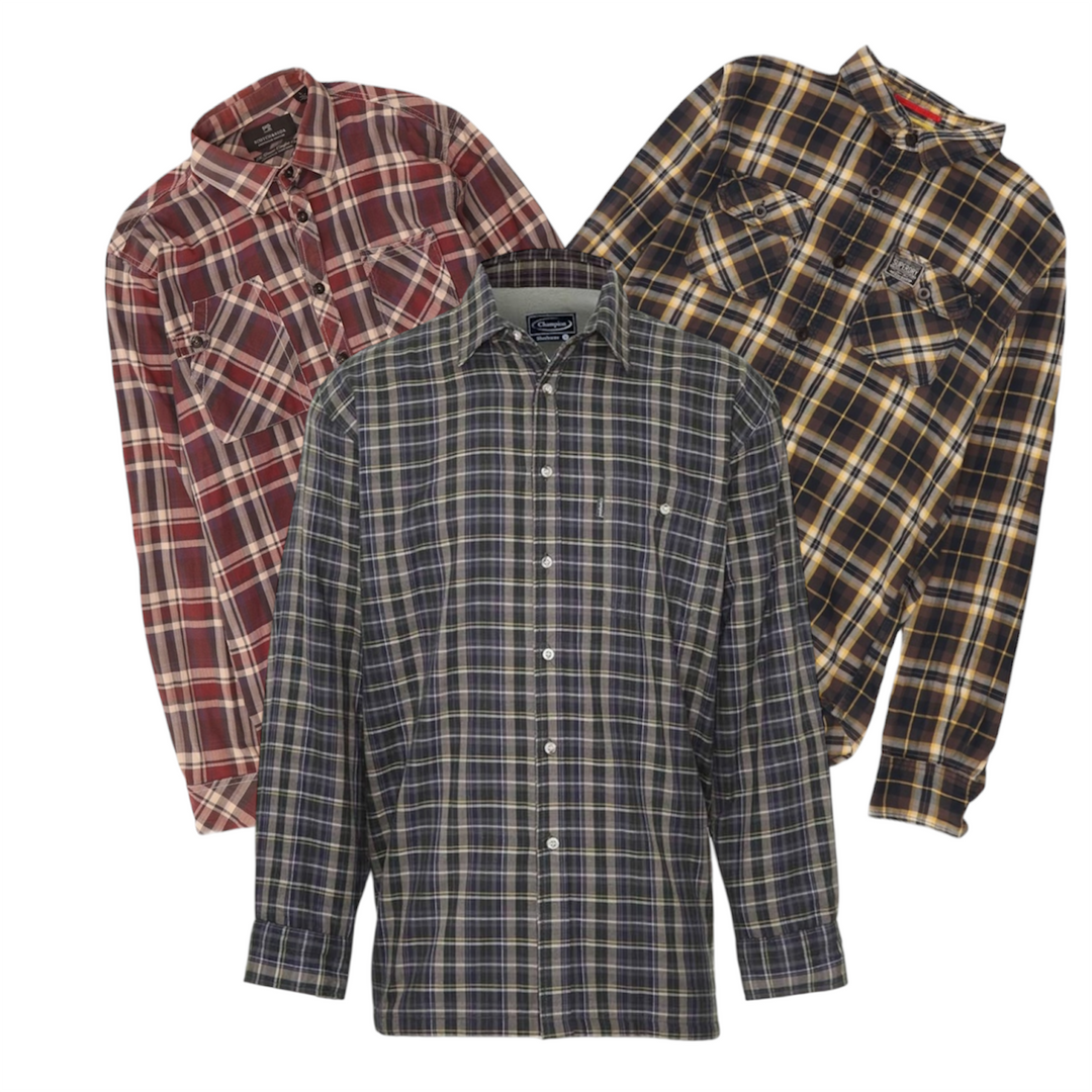 20 heavy flannel shirts vintage wholesale bundle 