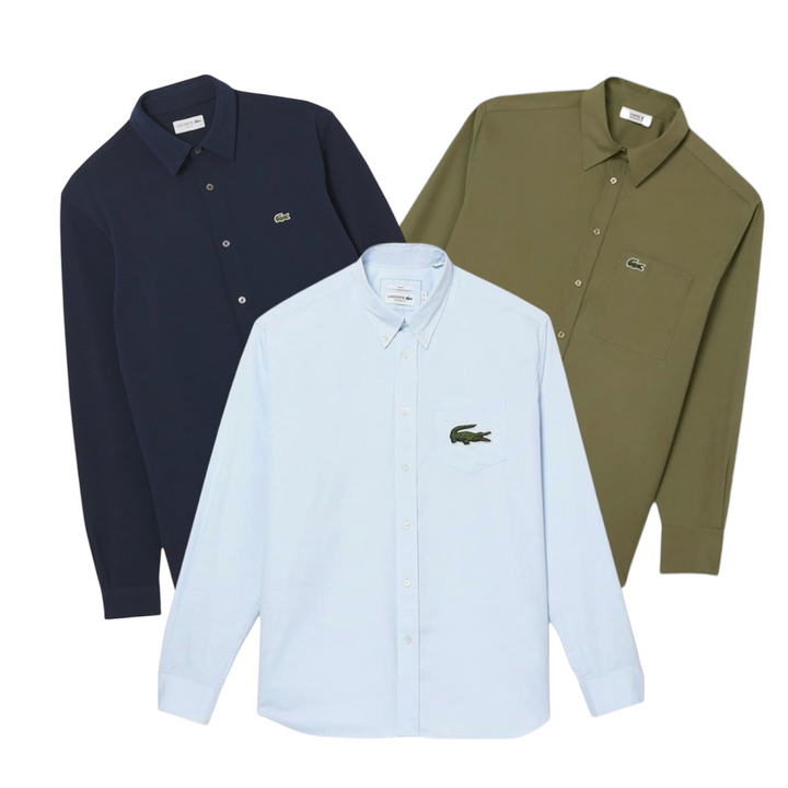50 mens Lacoste shirts long sleeve button vintage wholesale bundle 