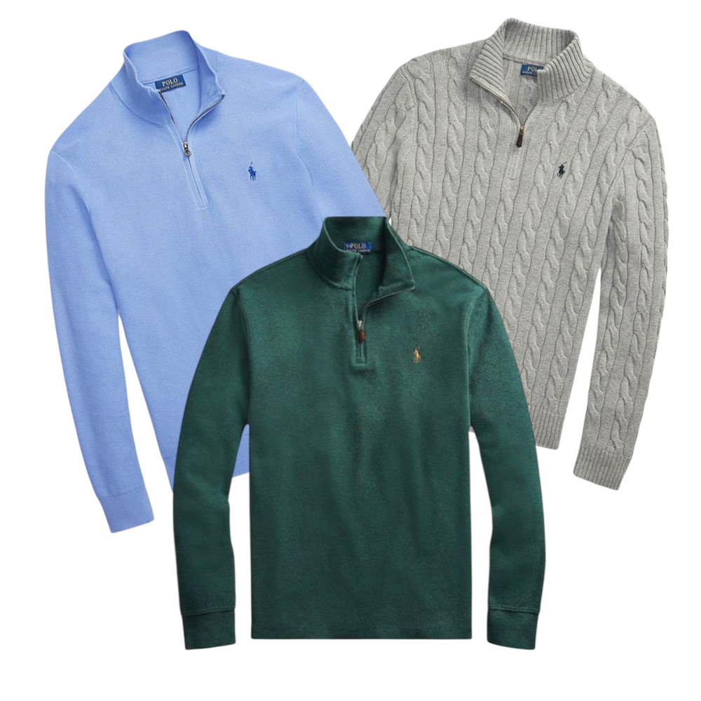 40 ralph lauren mens quarter zip knitwear vintage wholesale bundle