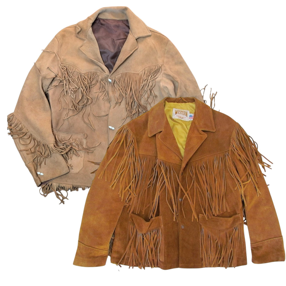 25 tassel fringe suede jackets vintage wholesale bundle