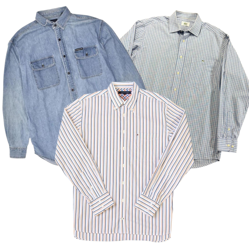 50 Tommy polo Lacoste shirts vintage wholesale bundle 