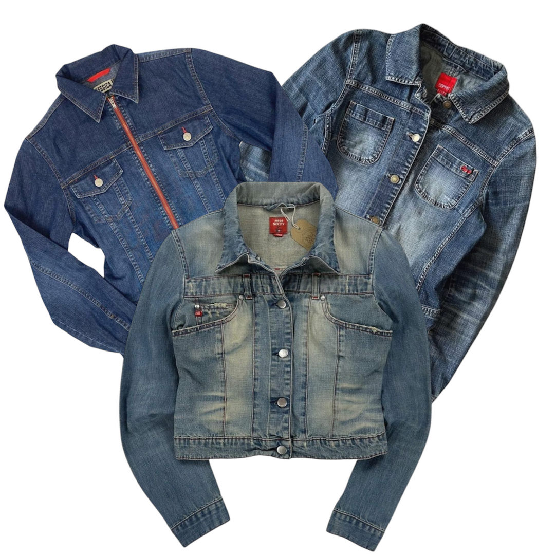 25 womens y2k denim jacket vintage wholesale bundle