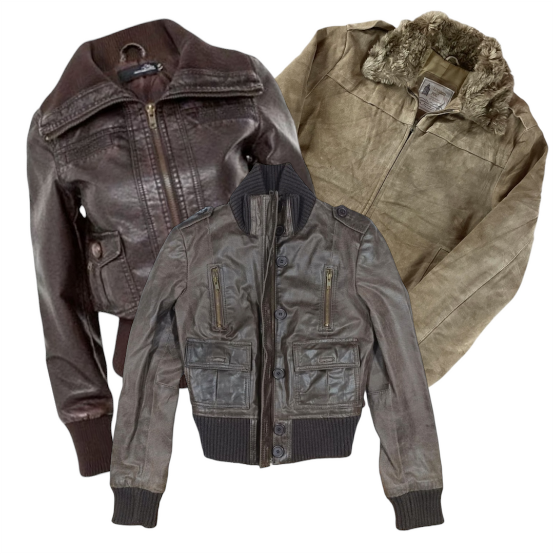 20 y2k ribbed leather jacket vintage wholesale bundle